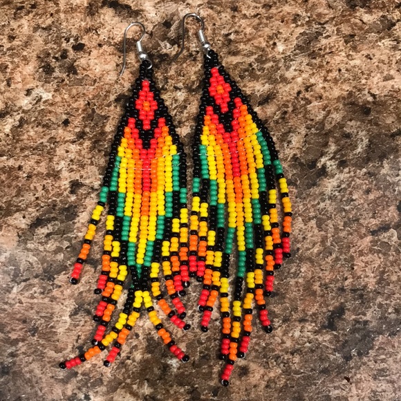 BEADED HANDMADE EARRINGS FROM COLOMBIA - Picture 7 of 7
